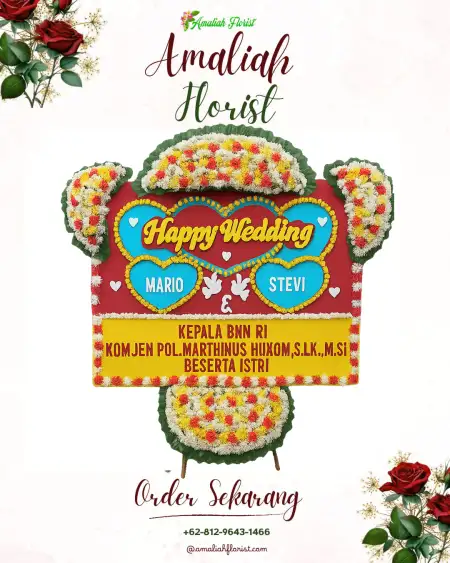 Papan Bunga Pernikahan Pengantigan
